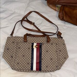 Tommy Hilfiger Tan and Brown Crossbody Bag